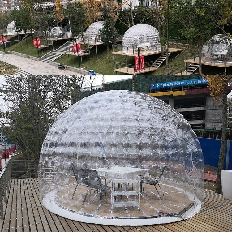 Factory Price Igloo Transparent Dome Clear Bubble Inflatable Tent With Led Light