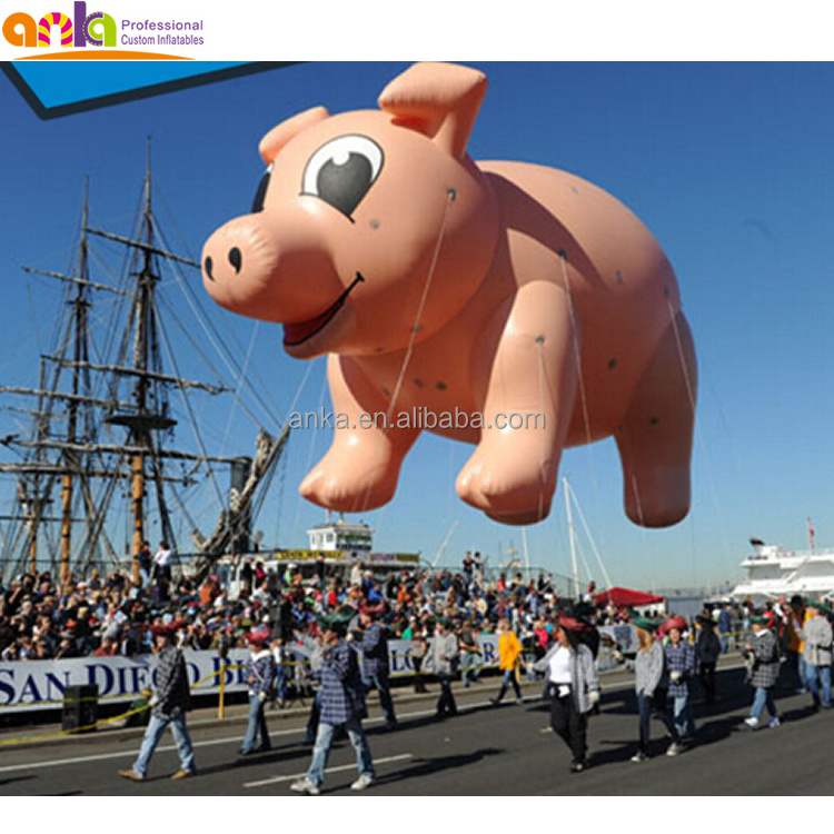 Advertising helium balloon pink giant inflatable flying pig for sale