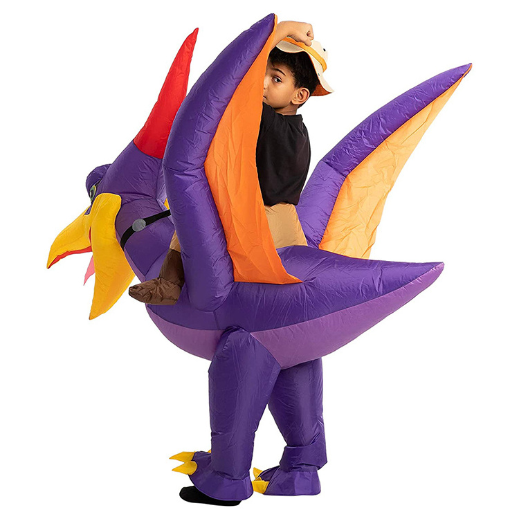 Hot Sale Customizable Size Adult Children Dress Up Purple Pterosaur Dinosaurs Holiday Party Giant Inflatable Costume