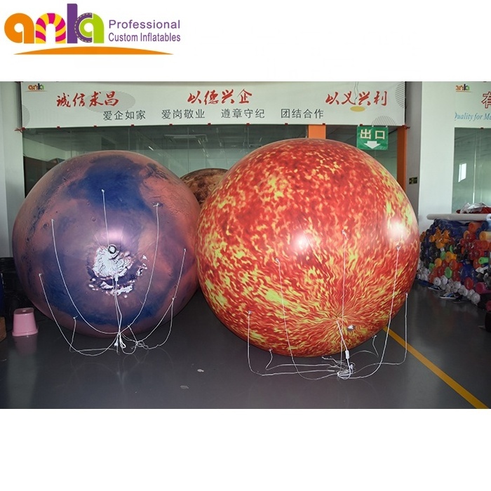 Advertising giant helium PVC balloon moon earth LED inflatable planet balloons for decoration