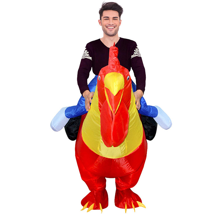 Hot Sale Customizable Size Adult Children Dress Up The Man Riding The Cock Holiday Party Giant Inflatable Costume