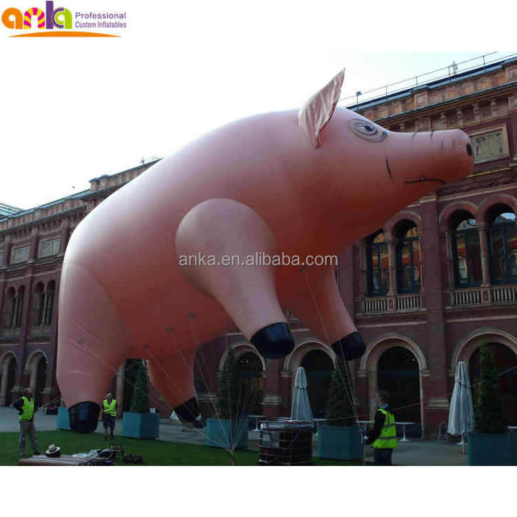 Advertising helium balloon pink giant inflatable flying pig for sale