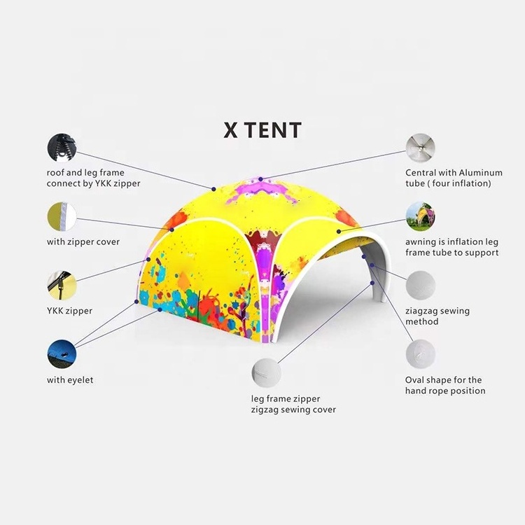 Custom High Quality Portable  Airtight Canopy Spider Inflatable Event Tent  Advertising Outdoor Inflatable X tent