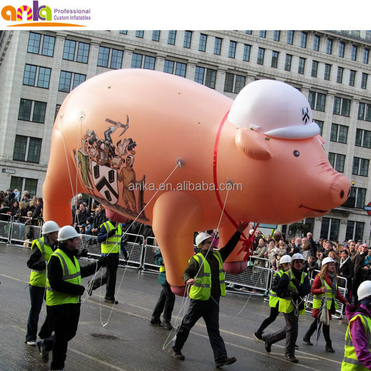 Advertising helium balloon pink giant inflatable flying pig for sale