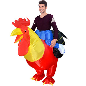 Hot Sale Customizable Size Adult Children Dress Up The Man Riding The Cock Holiday Party Giant Inflatable Costume