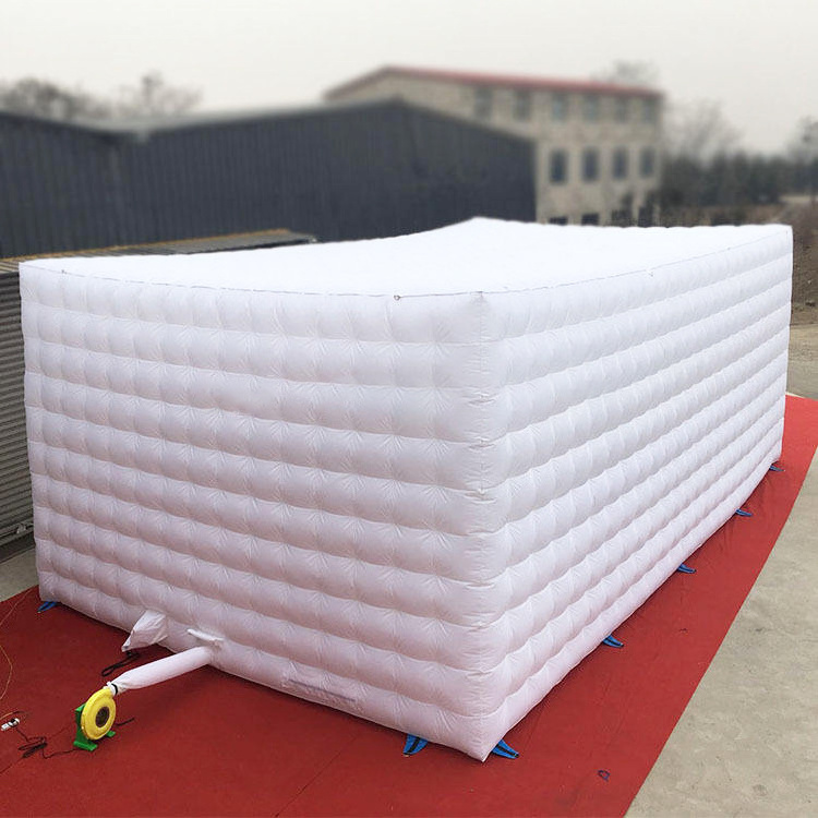 Customized lighted inflatable cube tent for rental