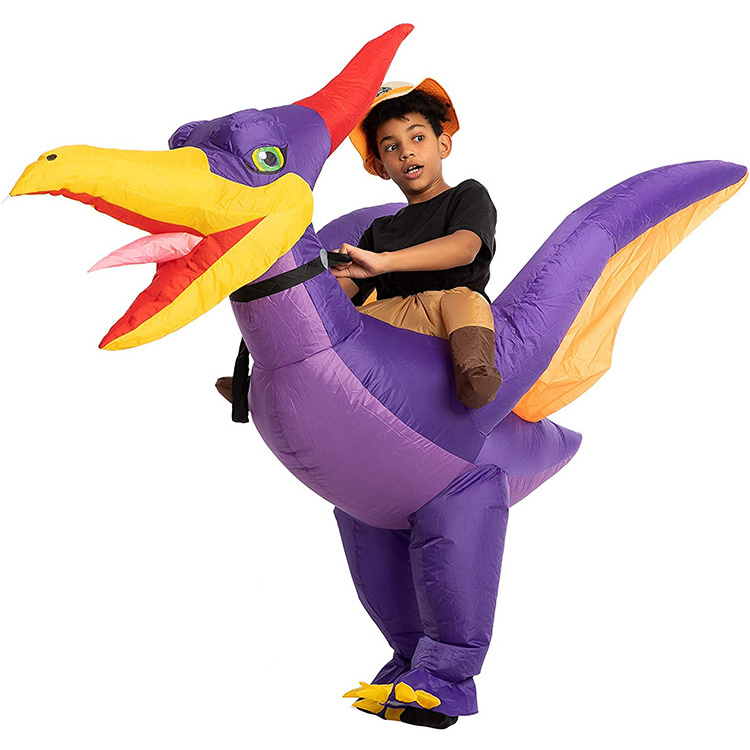 Hot Sale Customizable Size Adult Children Dress Up Purple Pterosaur Dinosaurs Holiday Party Giant Inflatable Costume