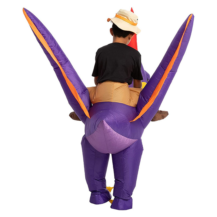 Hot Sale Customizable Size Adult Children Dress Up Purple Pterosaur Dinosaurs Holiday Party Giant Inflatable Costume