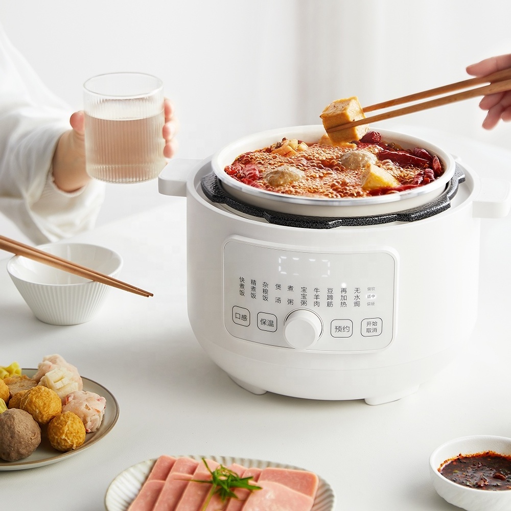 New Trend White 2L Mini Rice Cooker Soup High-pressure Stockpot Multifunctional Ceramic Inner Pot For Electric Pressure Cooker