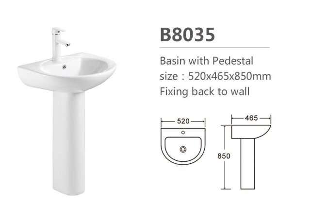 Sanitary ware wc toilet bowl and pedestal wash basin sink set modern bathroom WC Washdown Flush