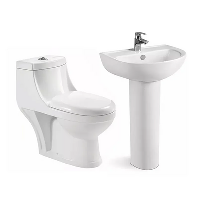 Sanitary ware wc toilet bowl and pedestal wash basin sink set modern bathroom WC Washdown Flush