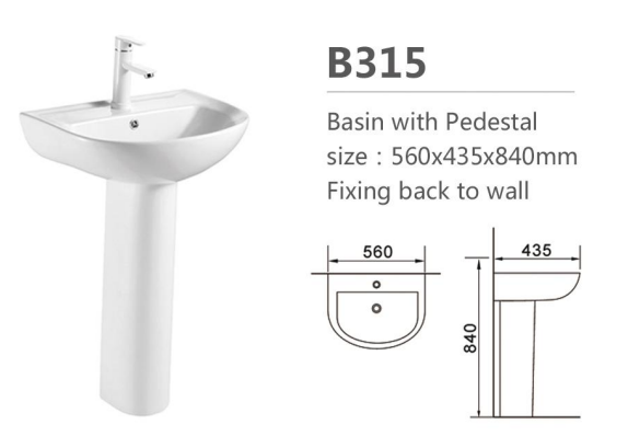 Sanitary ware wc toilet bowl and pedestal wash basin sink set modern bathroom WC Washdown Flush