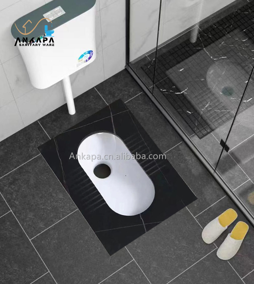 New type of  squat toilet in black gray white luxurious and durable ceramic sanitary hotel squatting pan