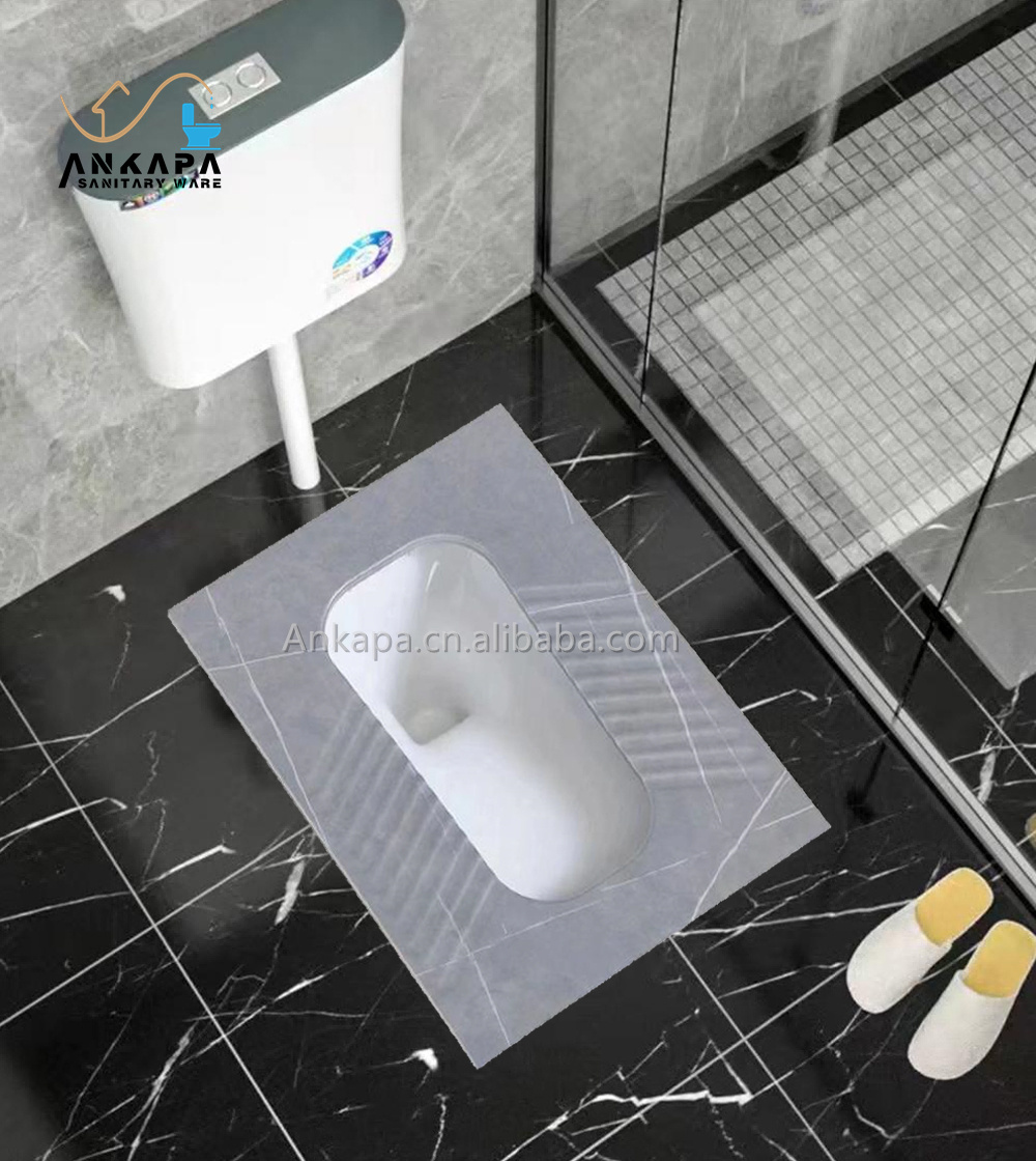 New type of  squat toilet in black gray white luxurious and durable ceramic sanitary hotel squatting pan