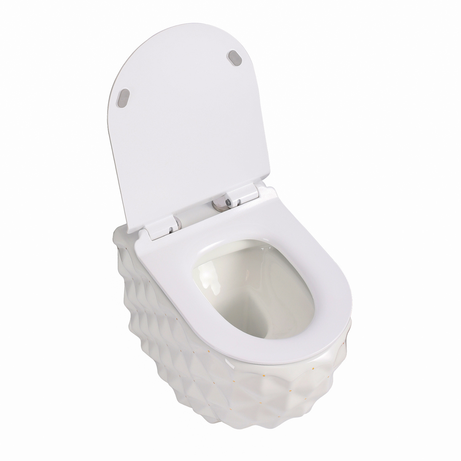 Special Bathroom Easy to Clean Ceramic WC Wall Mounted Toilets with Gold Dots Diamond Wall Hung Toilet