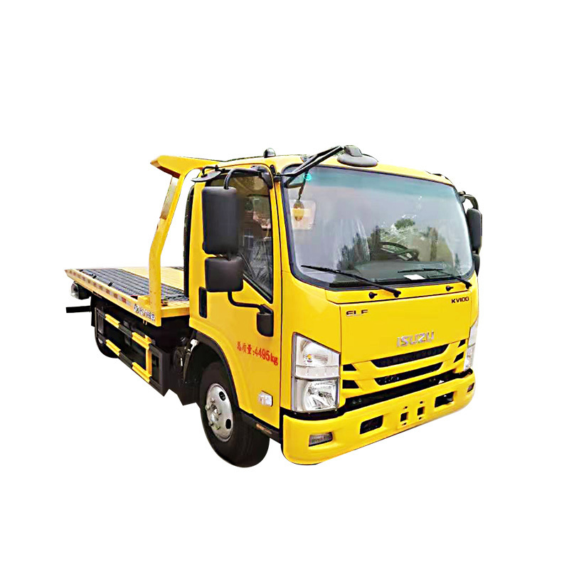 ISUZU 4X2 new or used 4ton flatbed tow truck road wrecker truck with cheap price for sale