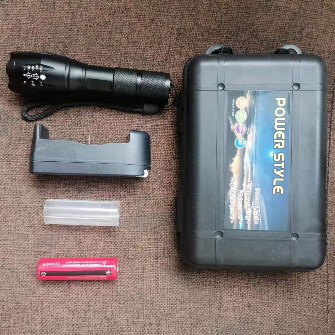 High Power Camp Waterproof Flash Light Set Powerful Rechargeable Battery Tactical Torch Flashlights