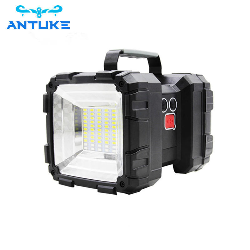 Portable permanent output work light USB rechargeable flashlight LED spotlight dual head hand-held searchlight