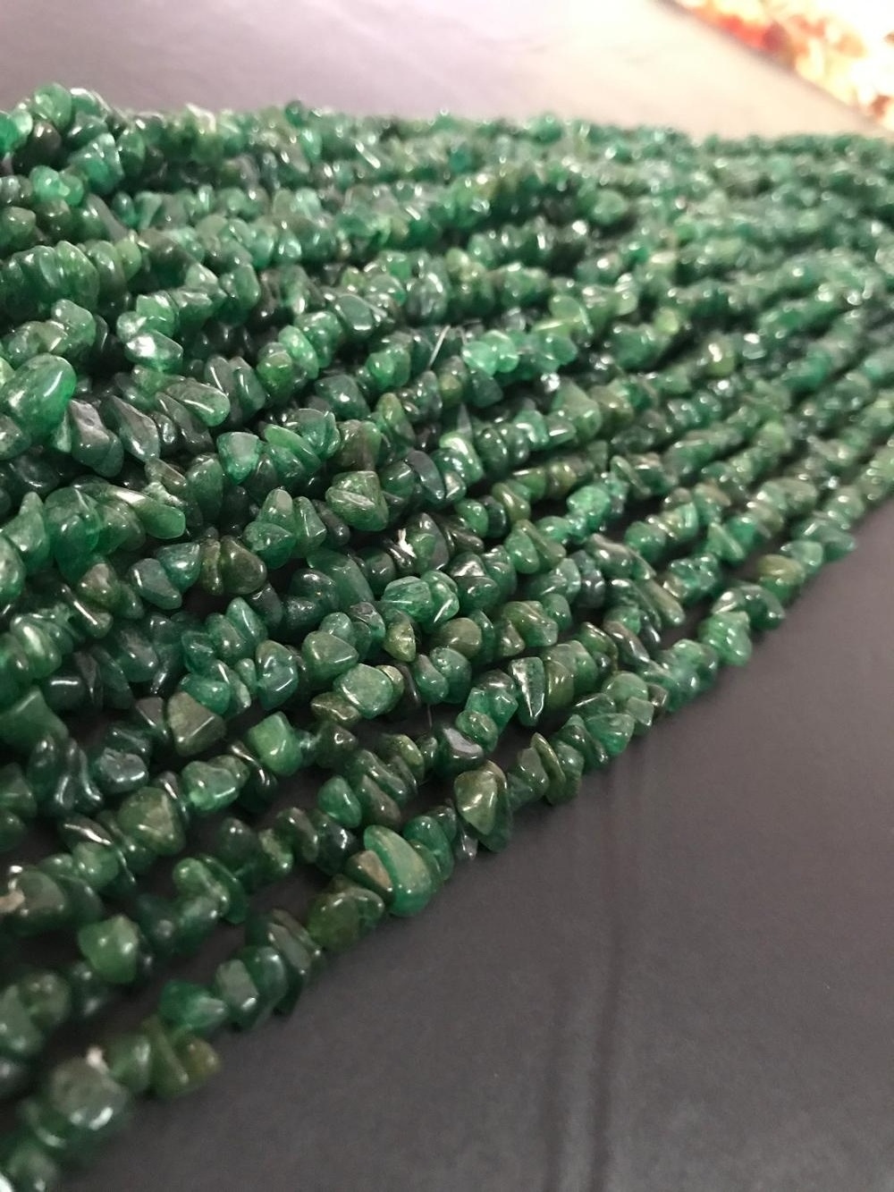 Natural Green Jade Beads Uncut Chipped Beads