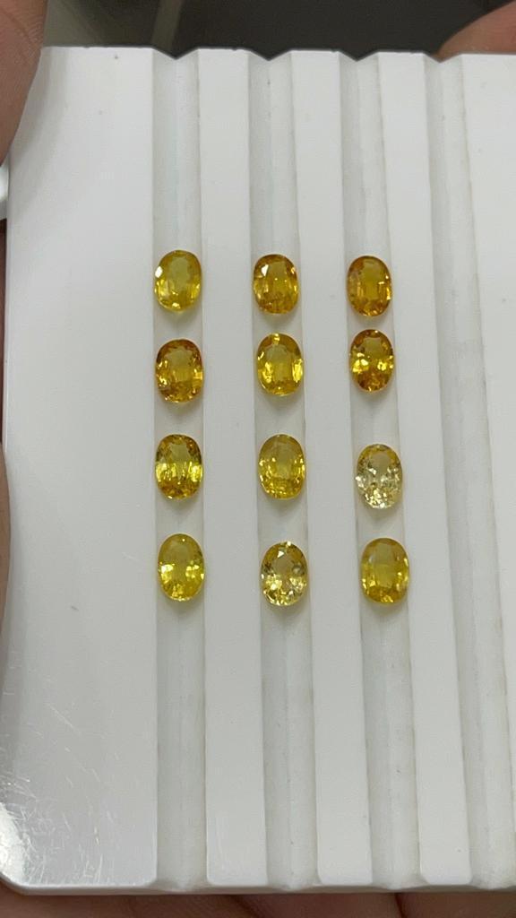 Best Quality Yellow Sapphire Stones Loose Calibrated Oval Cut Yellow Sapphires Gem Stone Price Loose