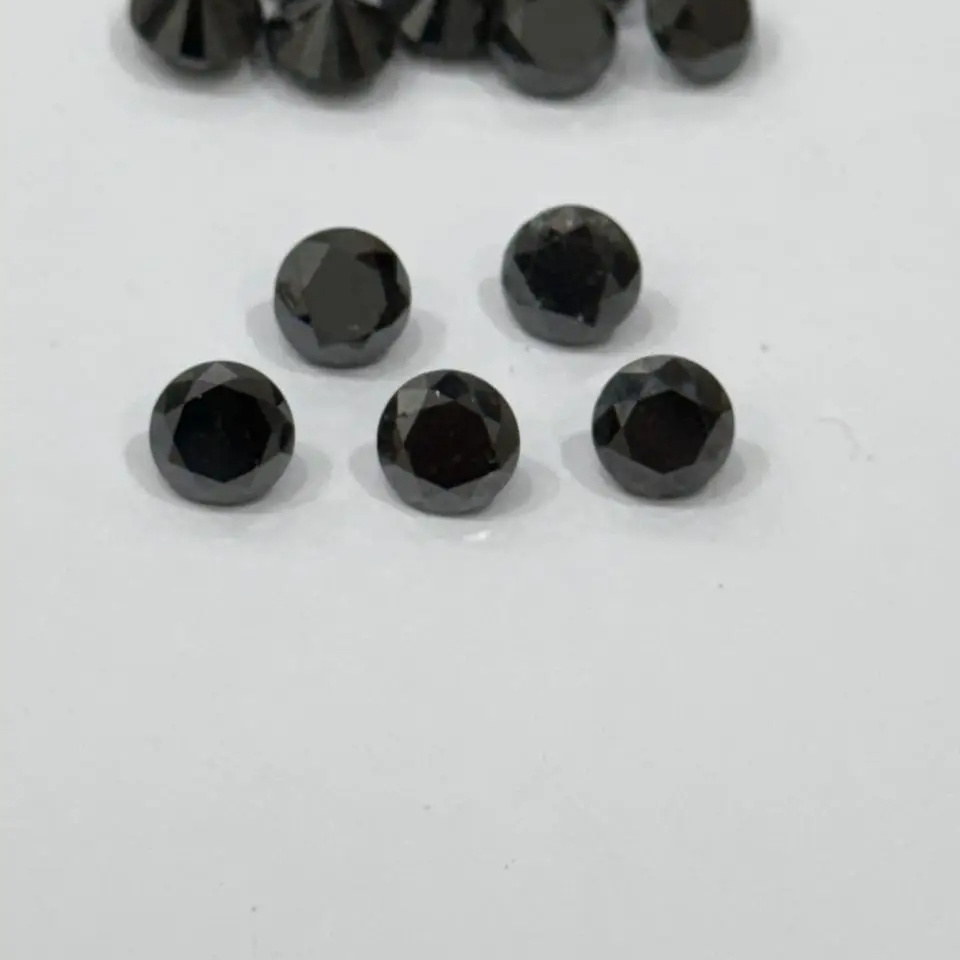 Gem Quality Certified Natural Black Diamonds Loose Diamonds Round Brilliant manufacturer wholesale round cut real black diamond