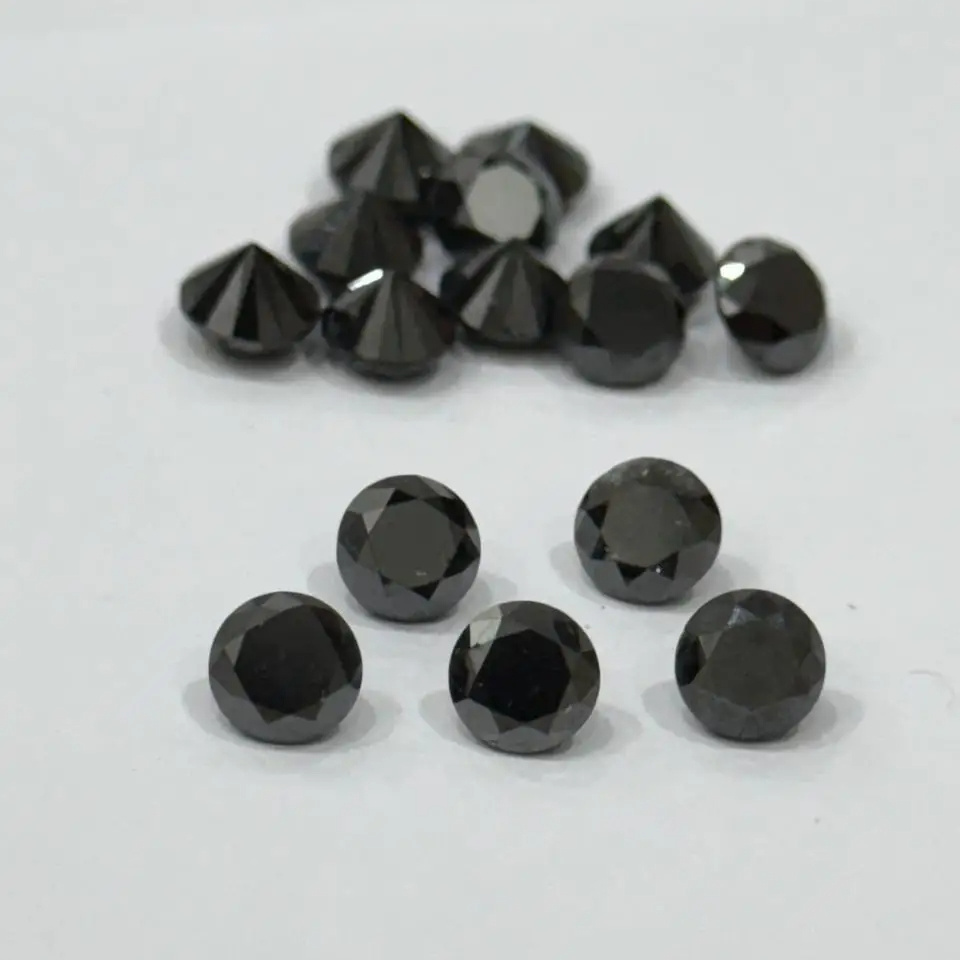 Gem Quality Certified Natural Black Diamonds Loose Diamonds Round Brilliant manufacturer wholesale round cut real black diamond