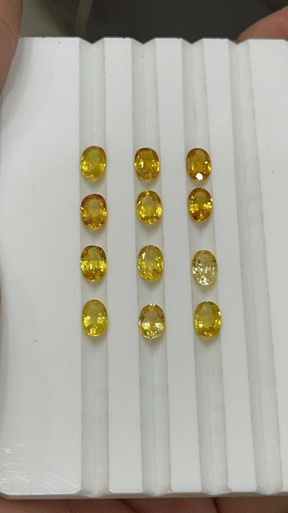 Best Quality Yellow Sapphire Stones Loose Calibrated Oval Cut Yellow Sapphires Gem Stone Price Loose