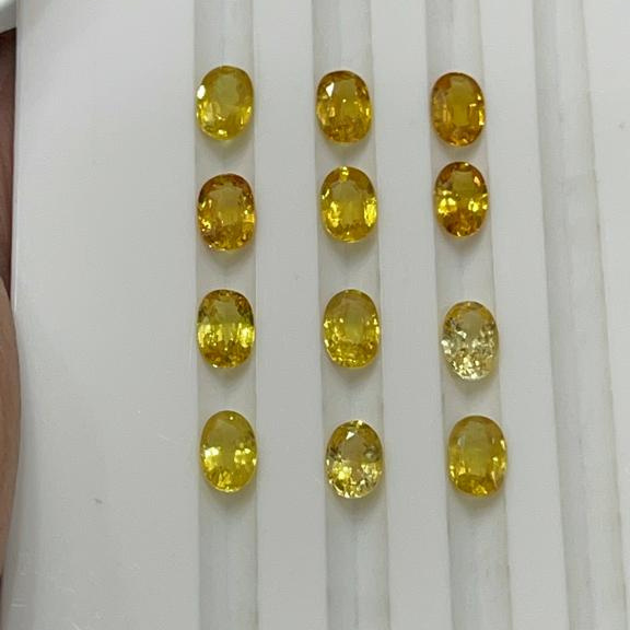 Best Quality Yellow Sapphire Stones Loose Calibrated Oval Cut Yellow Sapphires Gem Stone Price Loose