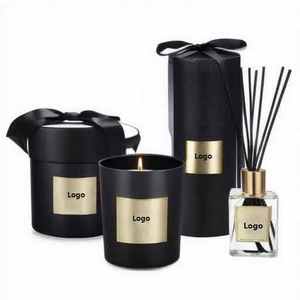 Luxury custom private label Christmas home fragrance scented candles and reed diffuser gift set