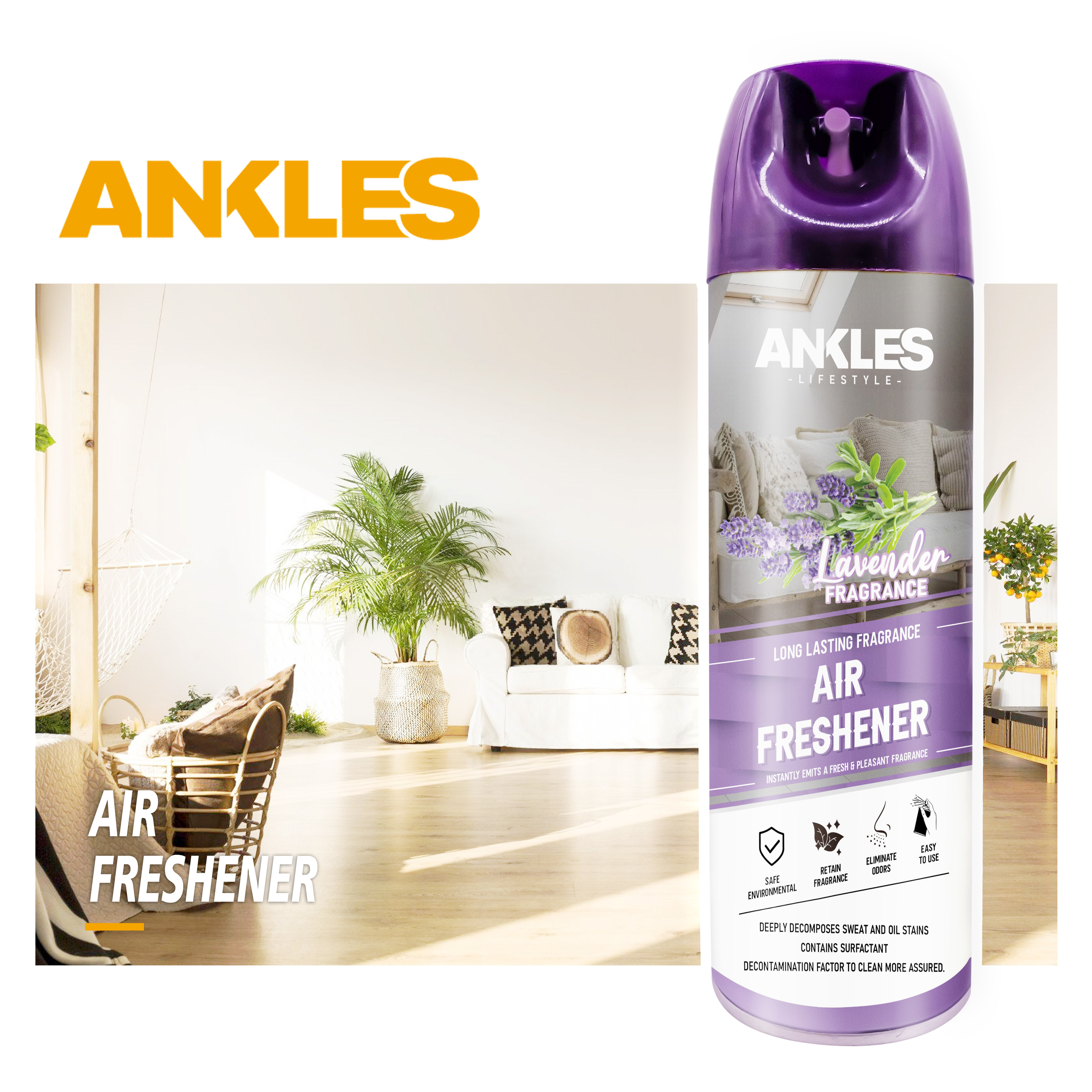 ANKLES gel automatic initial air freshener peach nectar auto room air freshener spray custom car air freshener