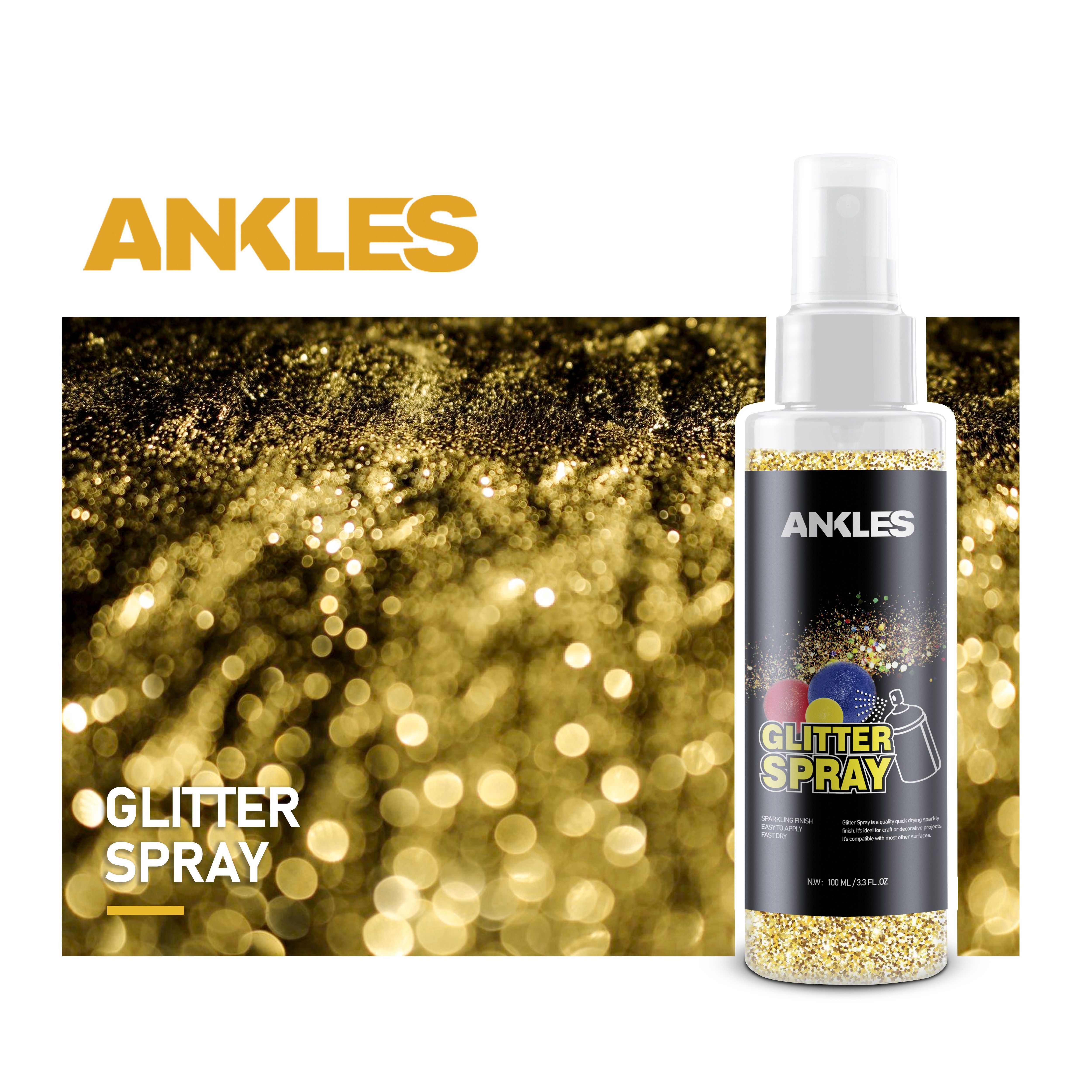 ANKLES 100ml  Multi Color Glitter Spray Paint for Crafts