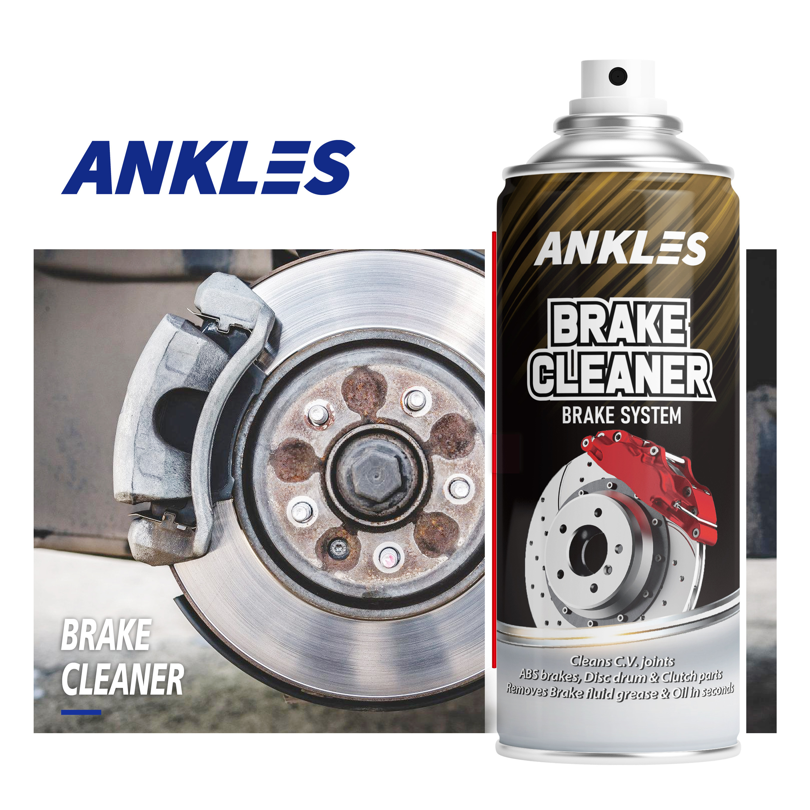 ANKLES high quality 450ml aerosol degreaser brake cleaner bulk bottle sprayer brake part cleaner spray brake cleaner