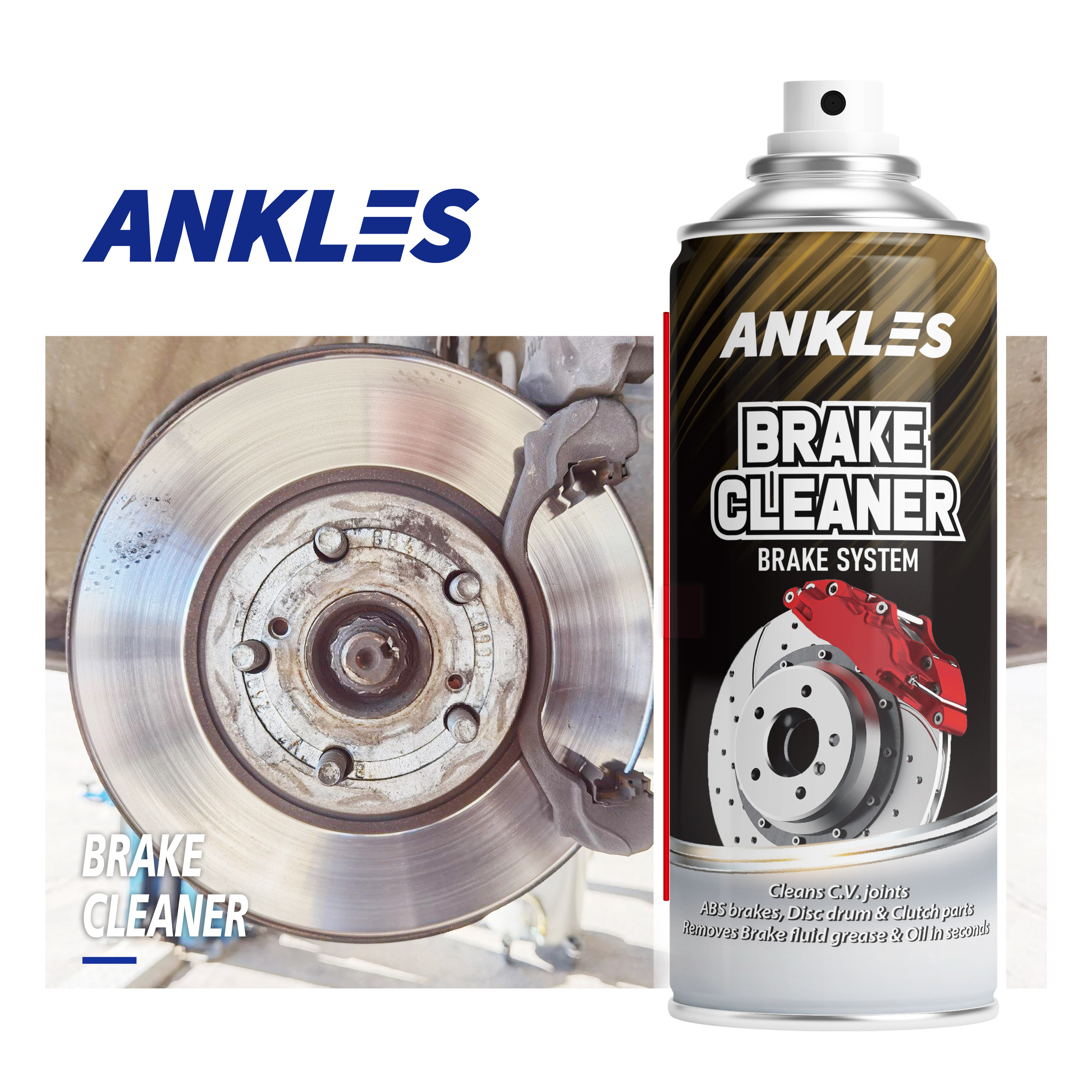 ANKLES high quality 450ml aerosol degreaser brake cleaner bulk bottle sprayer brake part cleaner spray brake cleaner