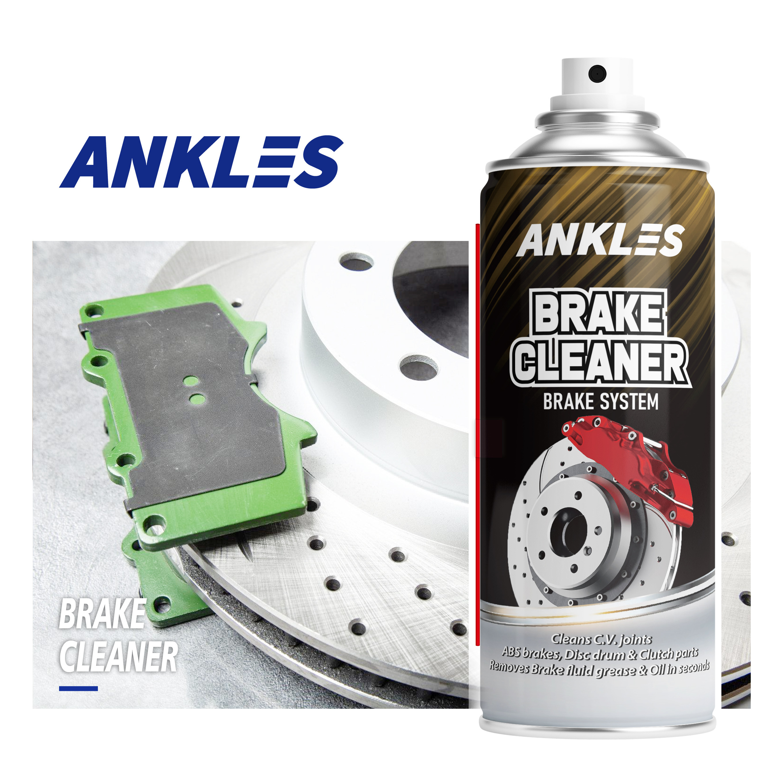 ANKLES high quality 450ml aerosol degreaser brake cleaner bulk bottle sprayer brake part cleaner spray brake cleaner