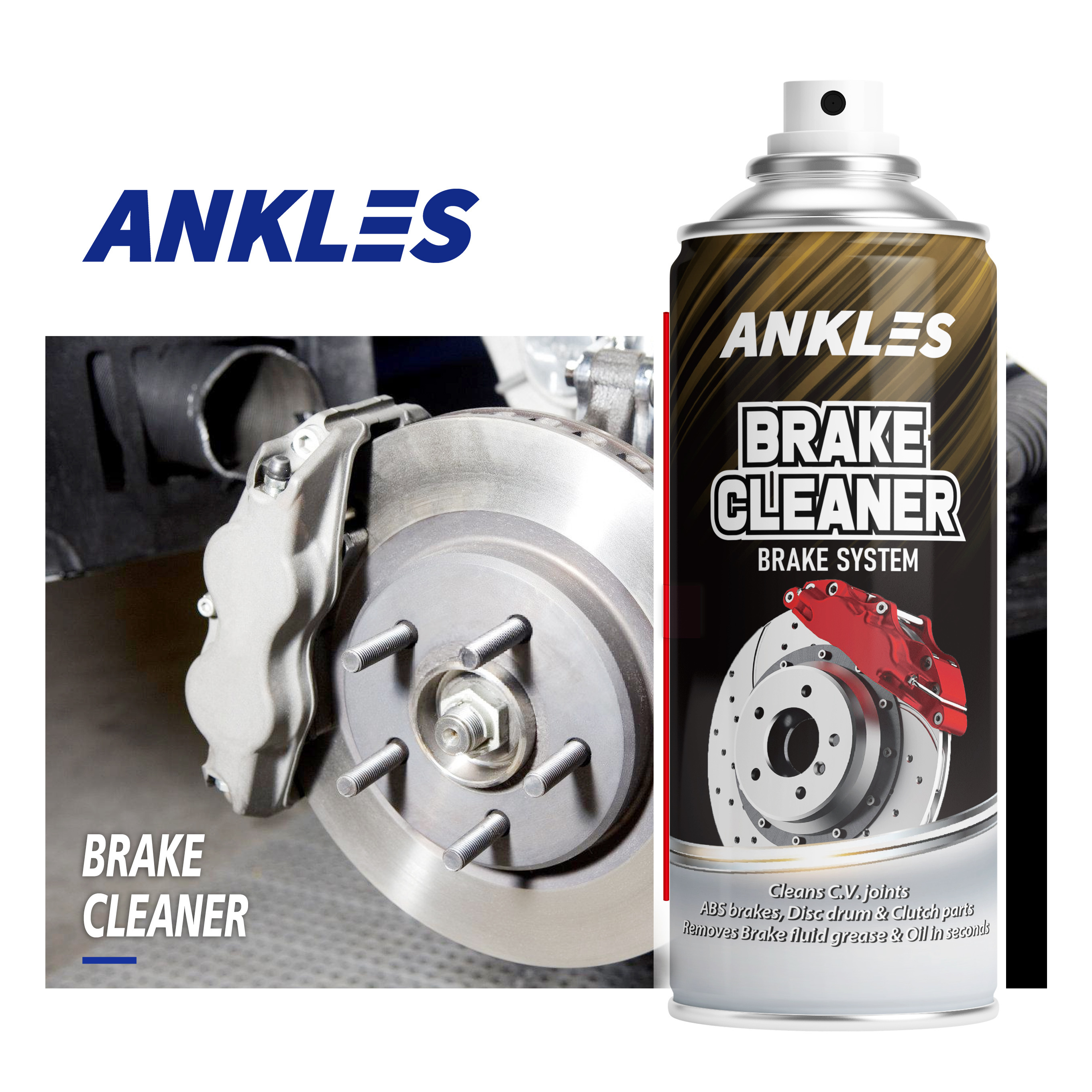 ANKLES high quality 450ml aerosol degreaser brake cleaner bulk bottle sprayer brake part cleaner spray brake cleaner