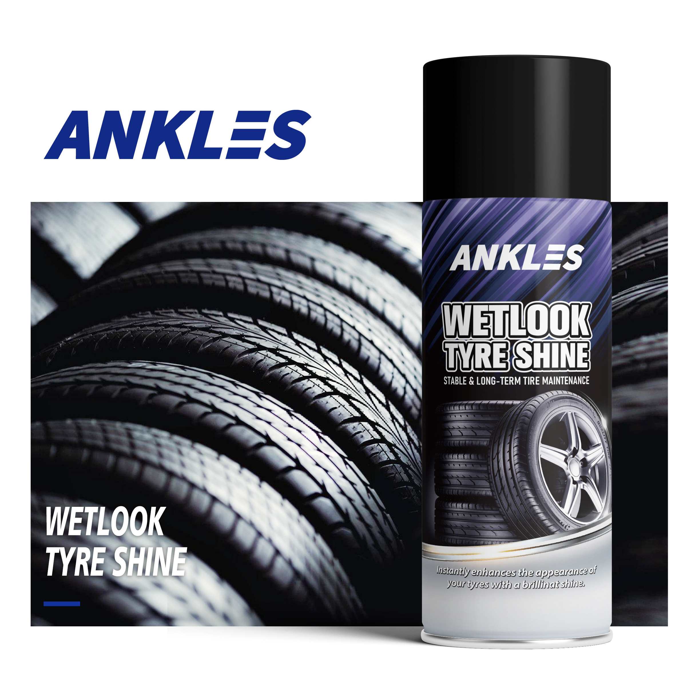 ANKLES high quality tire brightener water repellent protection brightening tire polish liquid spray wax tire shine