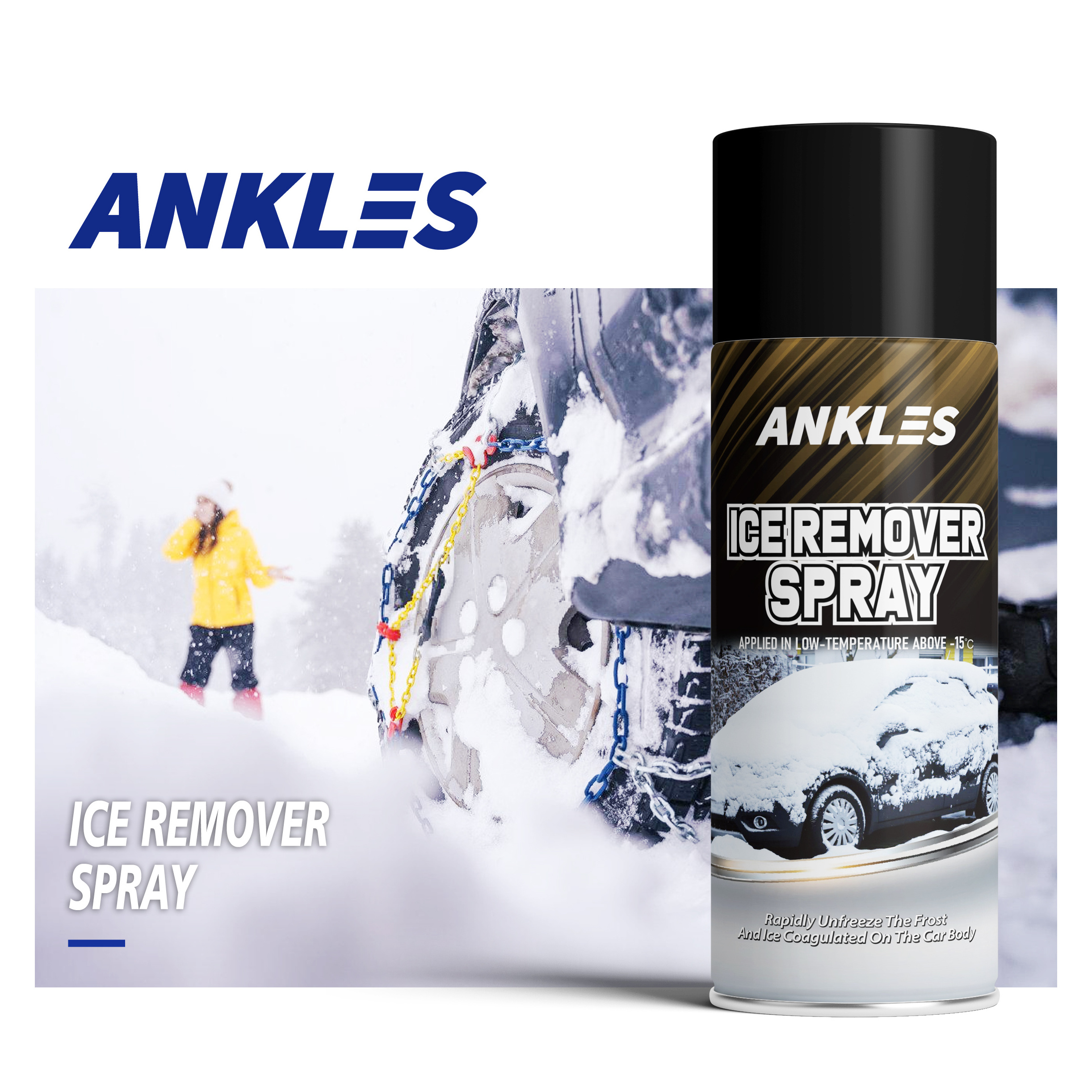 ANKLES OEM/ODM Wholesale Car Care 450ml Car Windshield Melt Ice Window Glass Snow De-Icer Ice Remover Spray