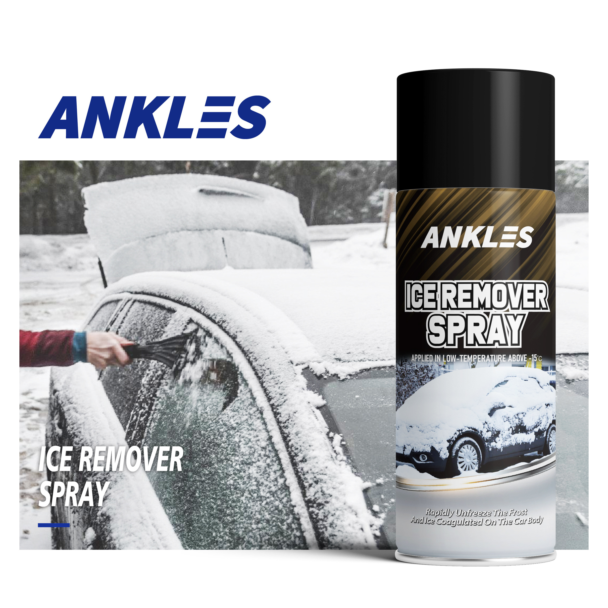 ANKLES OEM/ODM Wholesale Car Care 450ml Car Windshield Melt Ice Window Glass Snow De-Icer Ice Remover Spray