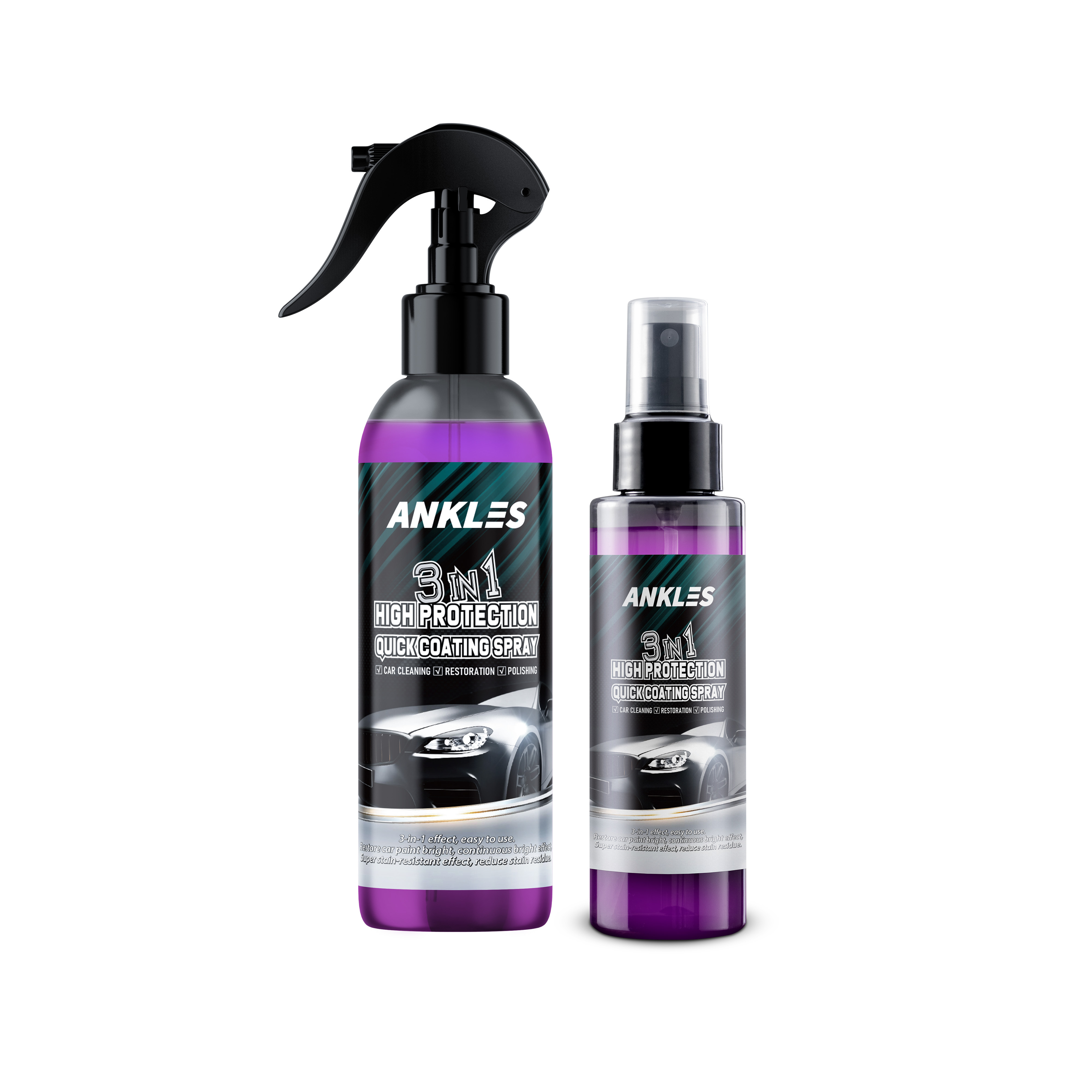 ANKLES 120ml Waterproof Polish Renew Foam Cleaner Car Coating Spray 3 in 1 High Protection Quick Coating Spray