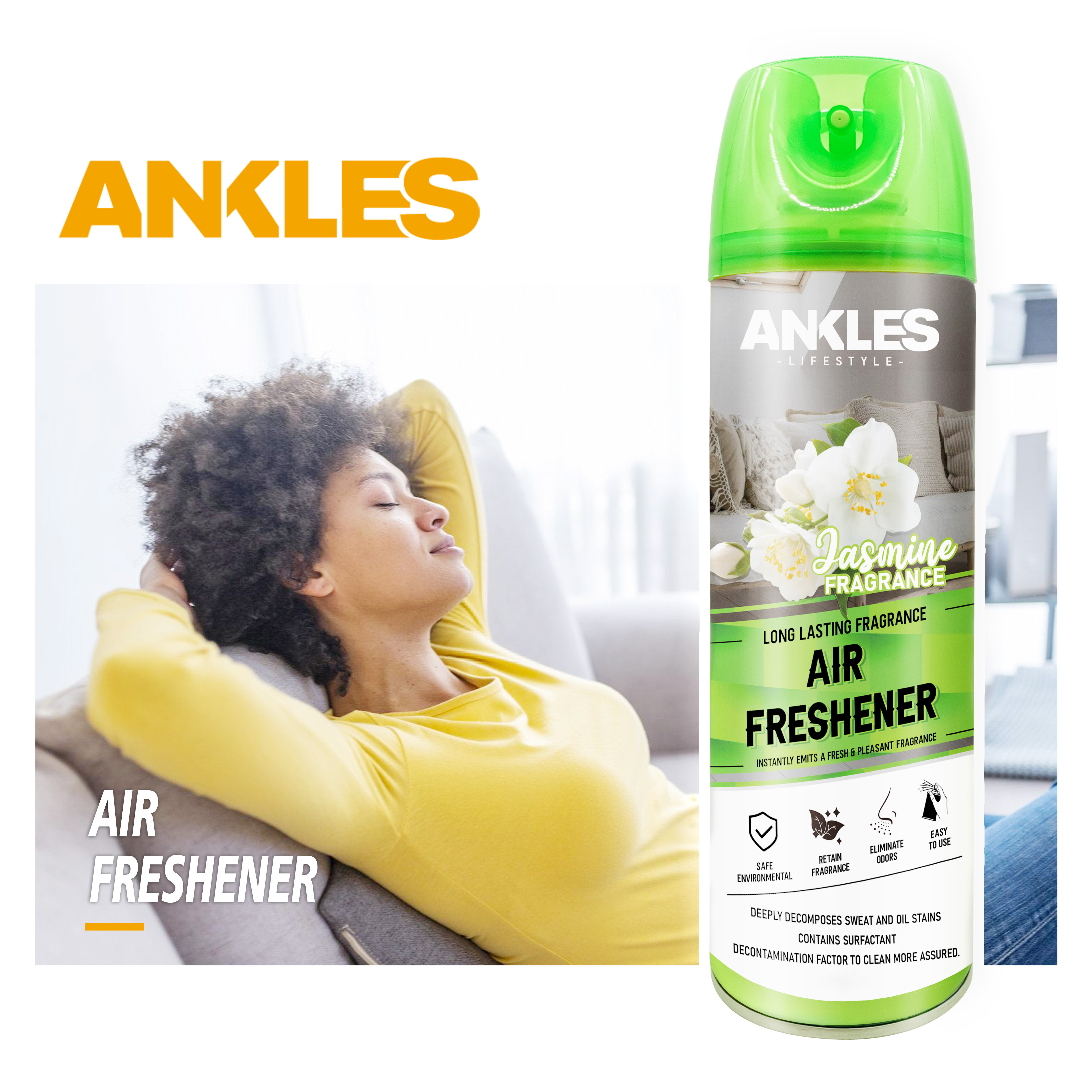 ANKLES gel automatic initial air freshener peach nectar auto room air freshener spray custom car air freshener