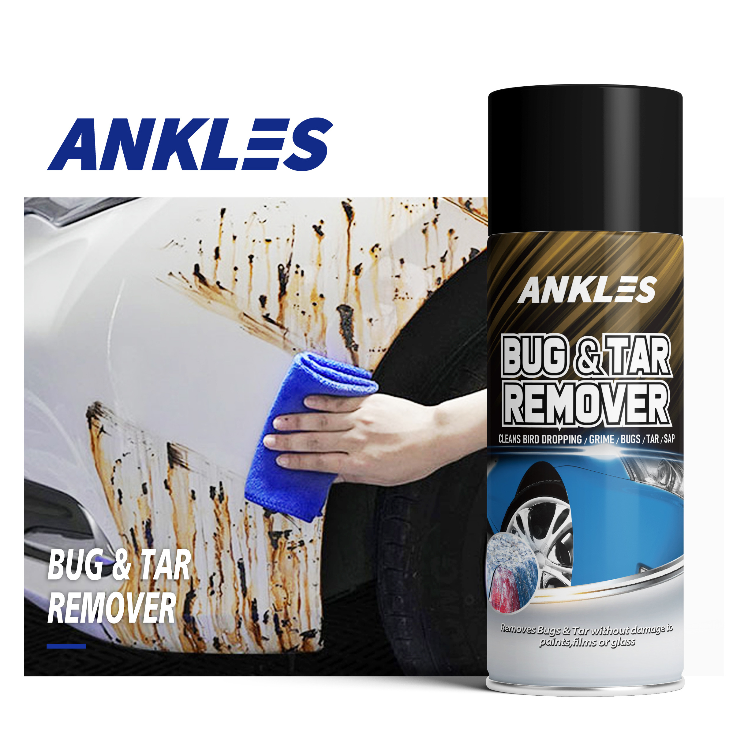 ANKLES Car Care Surface Shine Protect Wash Cleaning Stain Asphalt Cleaner Auto Bug & Tar Remover Cleaning Spray