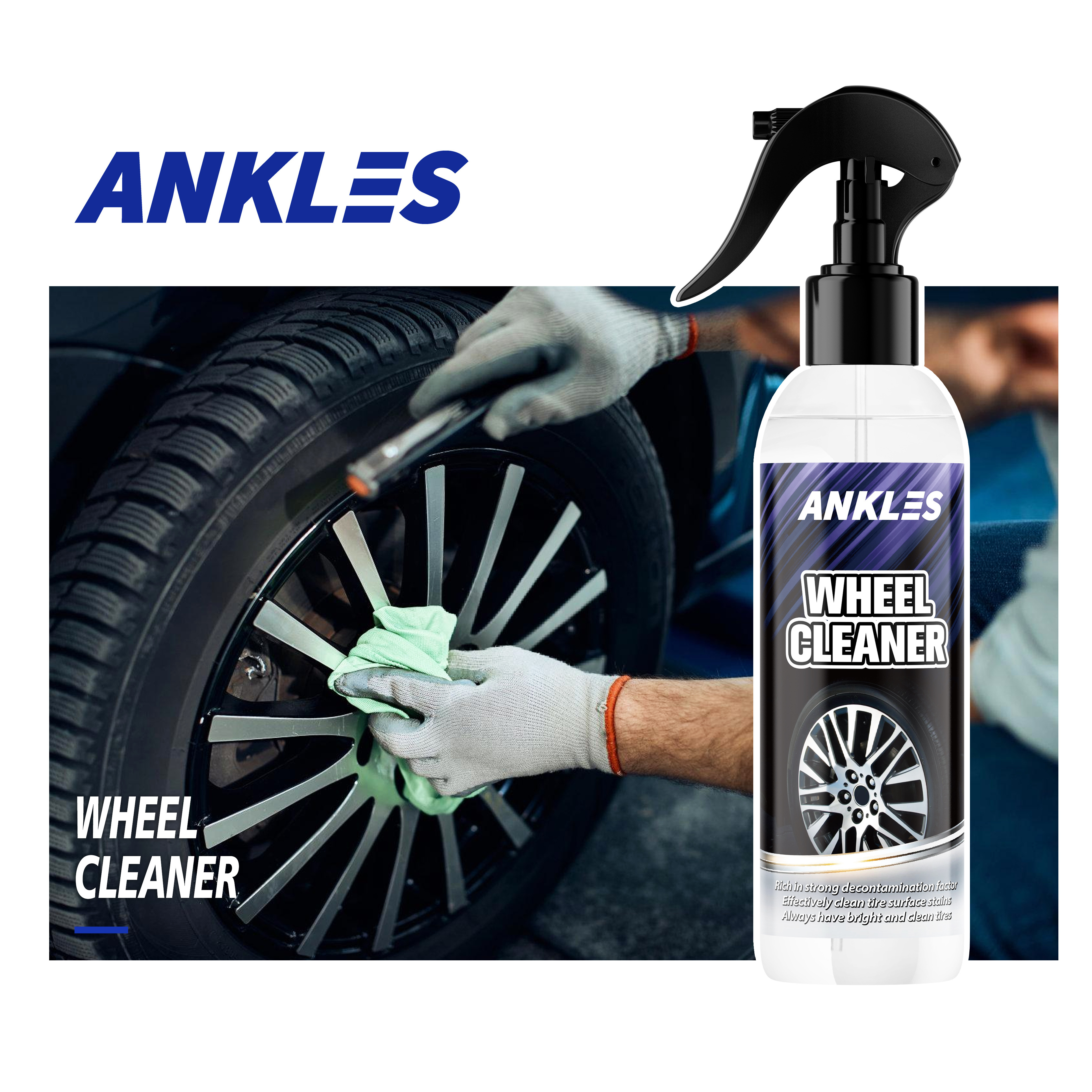 ANKLES wholesale custom foam tire shine car care tyre polish tire wheel cleaner