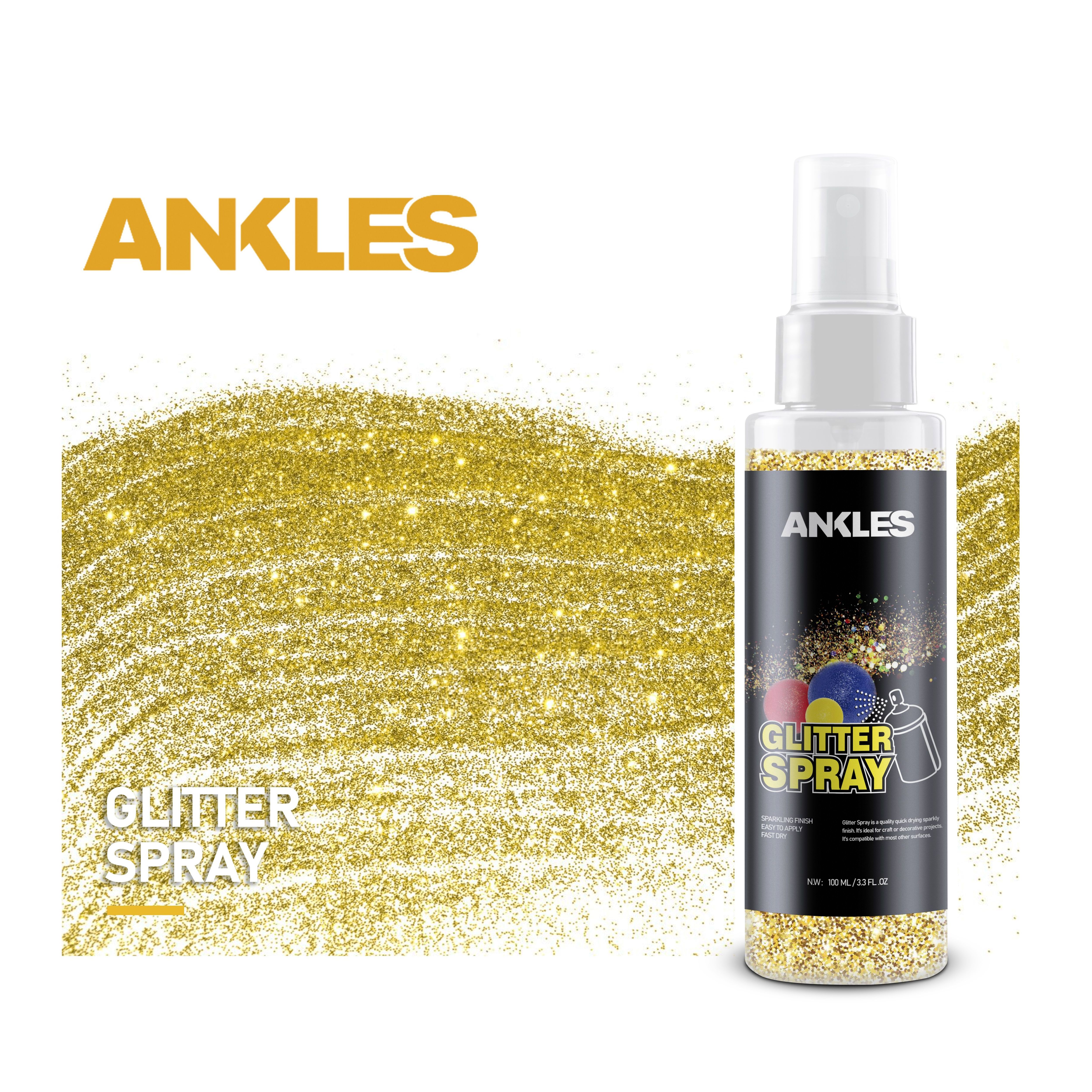 ANKLES 100ml  Multi Color Glitter Spray Paint for Crafts