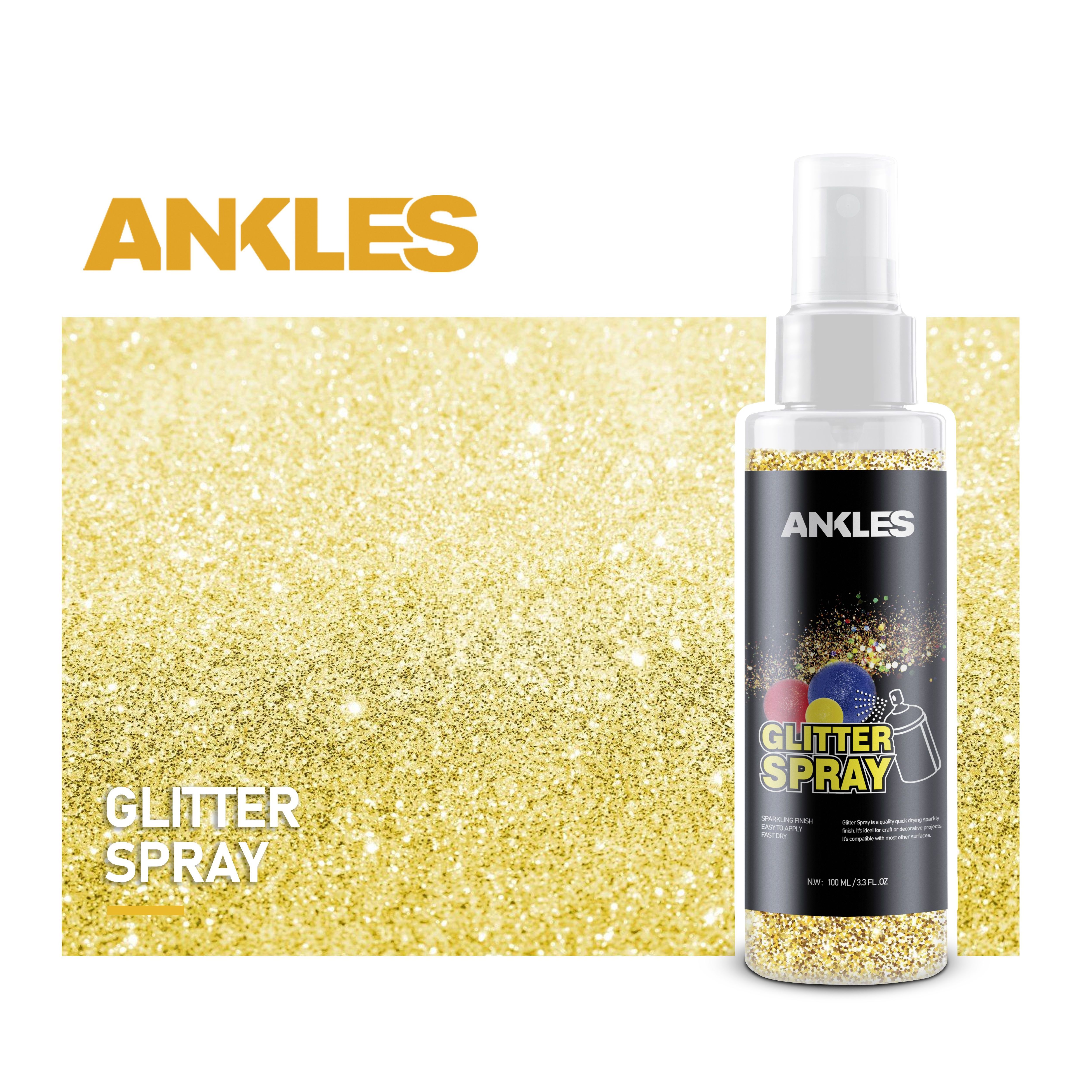 ANKLES 100ml  Multi Color Glitter Spray Paint for Crafts