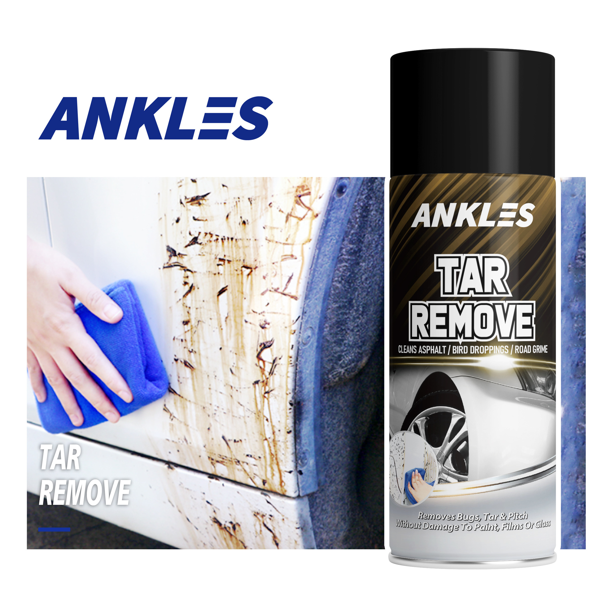 ANKLES Car Care Surface Shine Protect Wash Cleaning Stain Asphalt Cleaner Auto Bug & Tar Remover Cleaning Spray