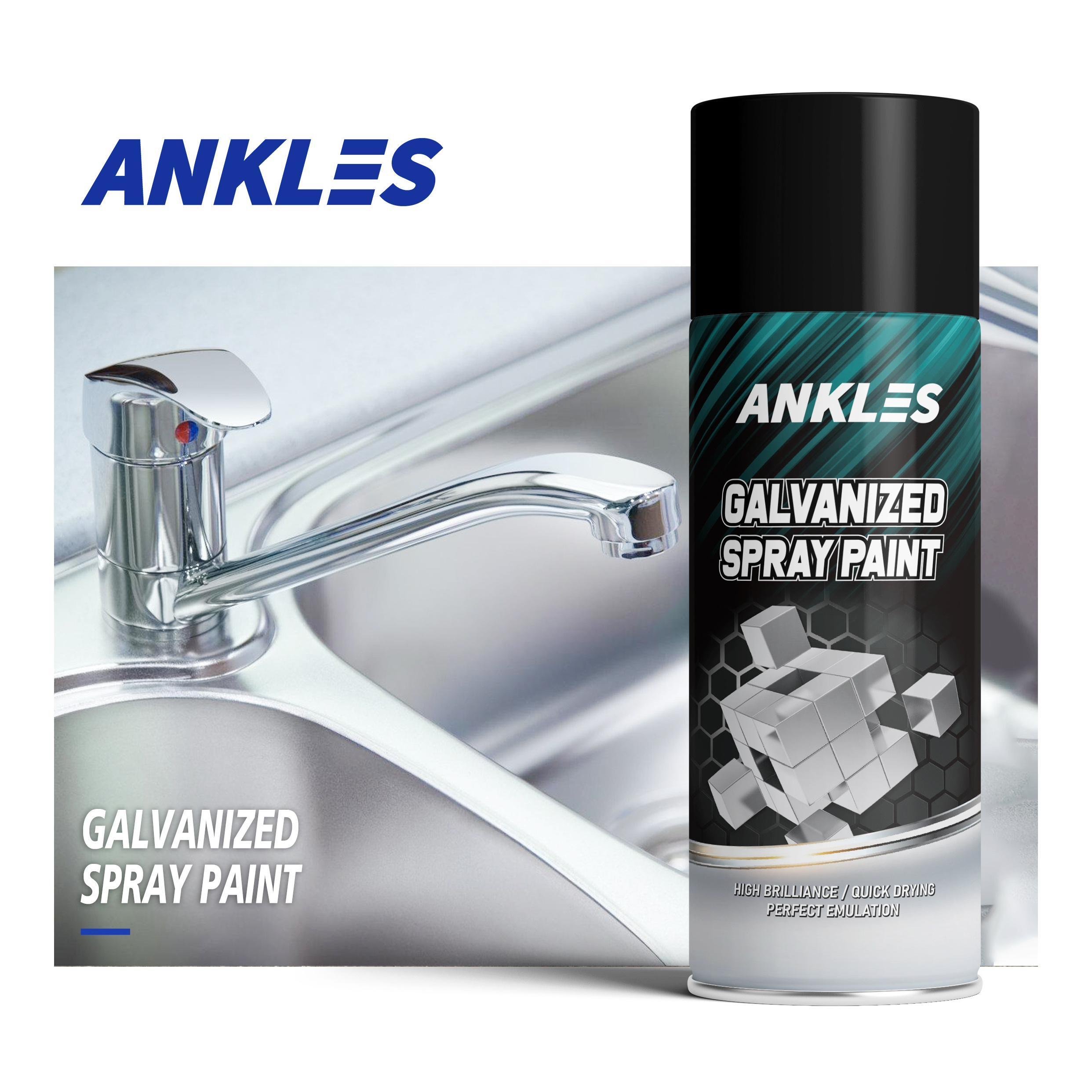 ANKLES 450ml high quality chrome silver coating paint spray paint aerosol cold galvanizing aerosol spray paint