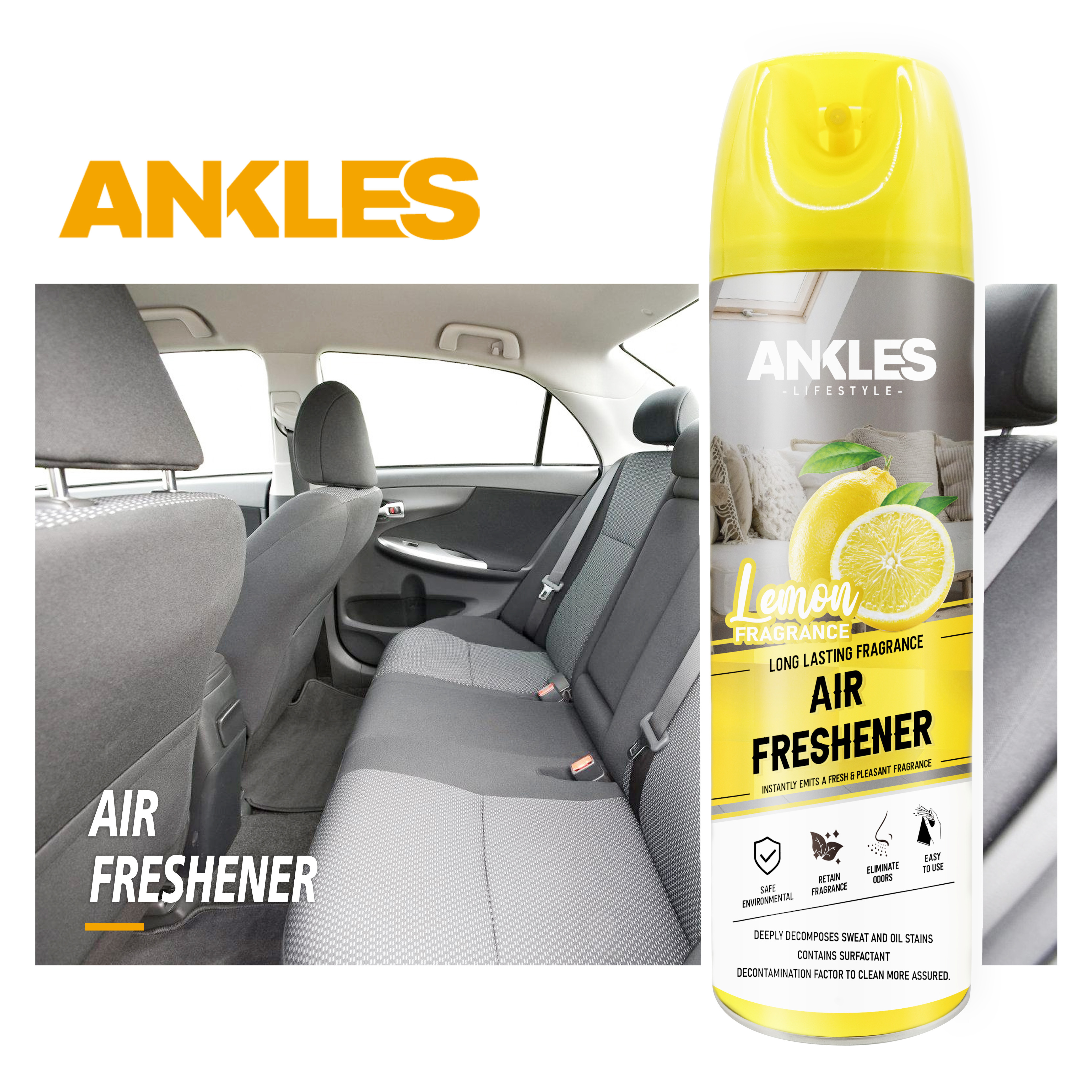 ANKLES gel automatic initial air freshener peach nectar auto room air freshener spray custom car air freshener