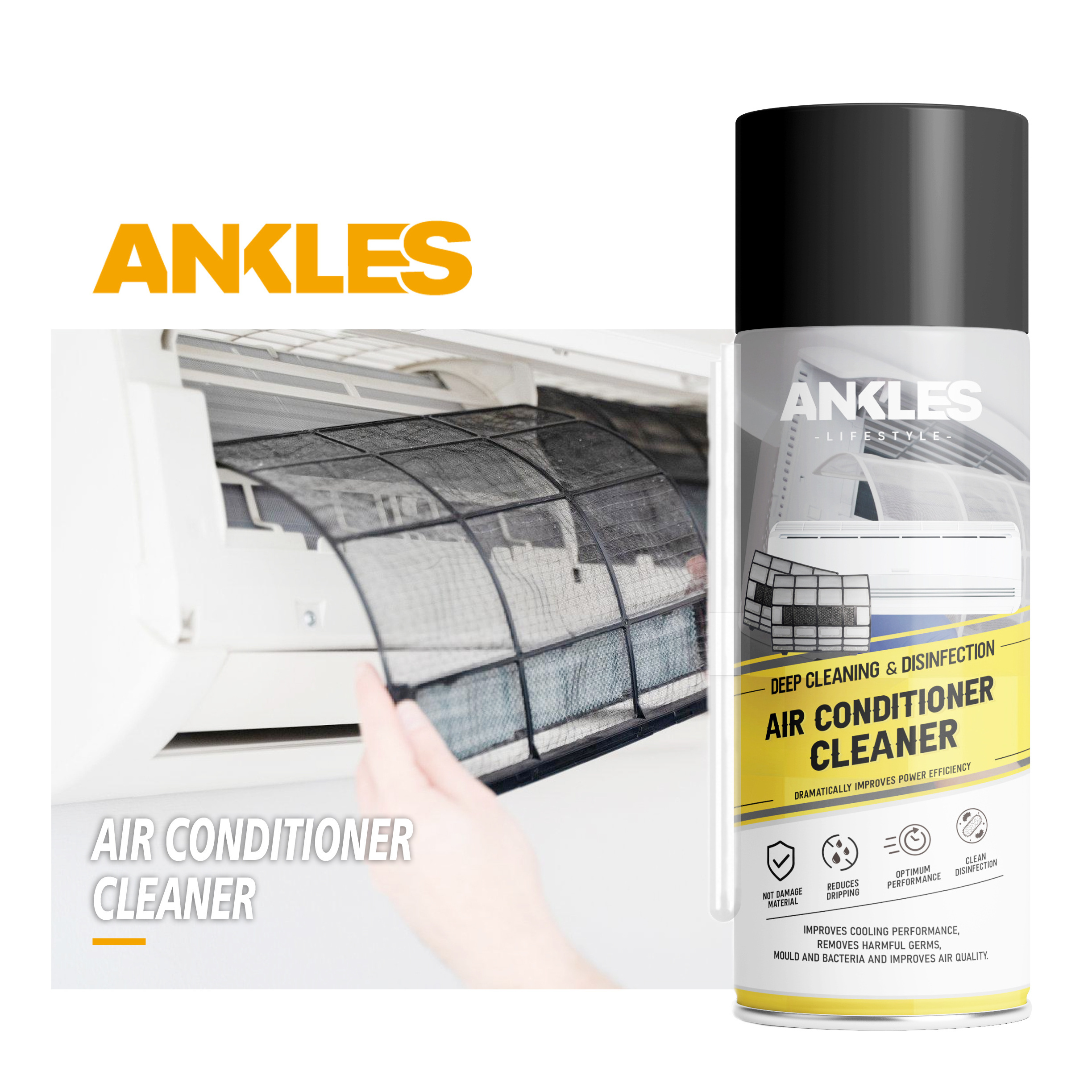 ANKLES aerosol spray air conditioner duct cleaners for home car foam cleaner for Air conditioner cleaner