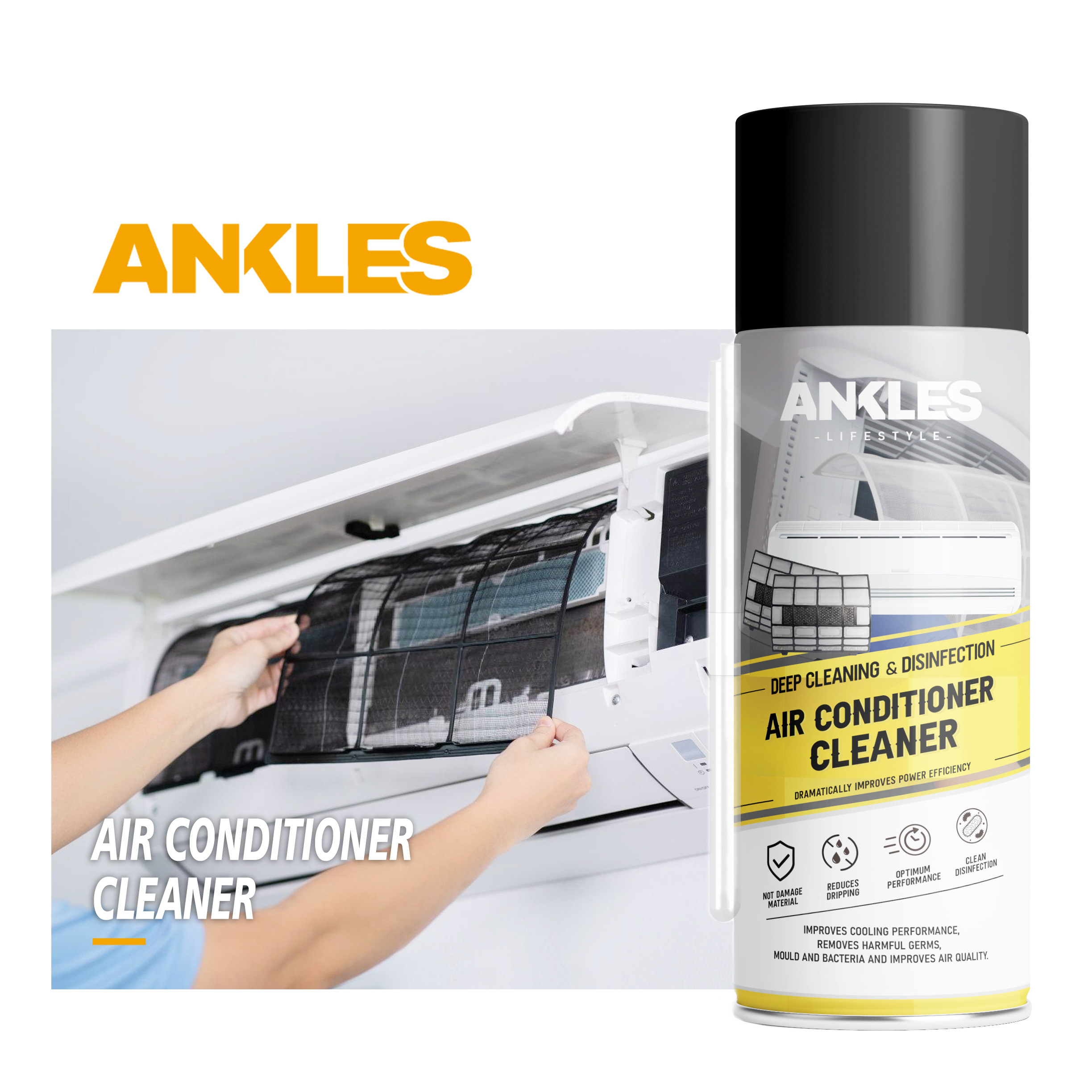 ANKLES aerosol spray air conditioner duct cleaners for home car foam cleaner for Air conditioner cleaner