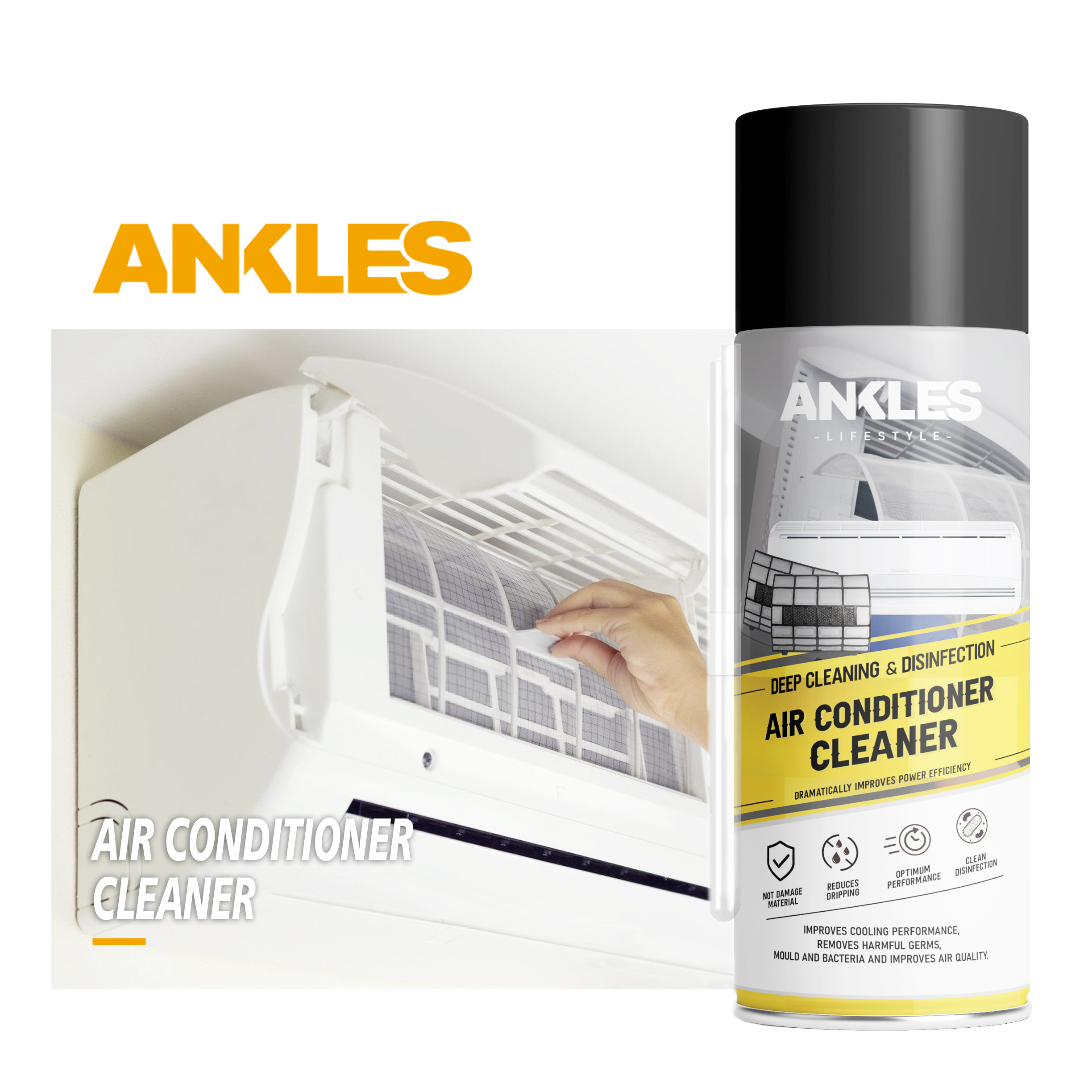 ANKLES aerosol spray air conditioner duct cleaners for home car foam cleaner for Air conditioner cleaner